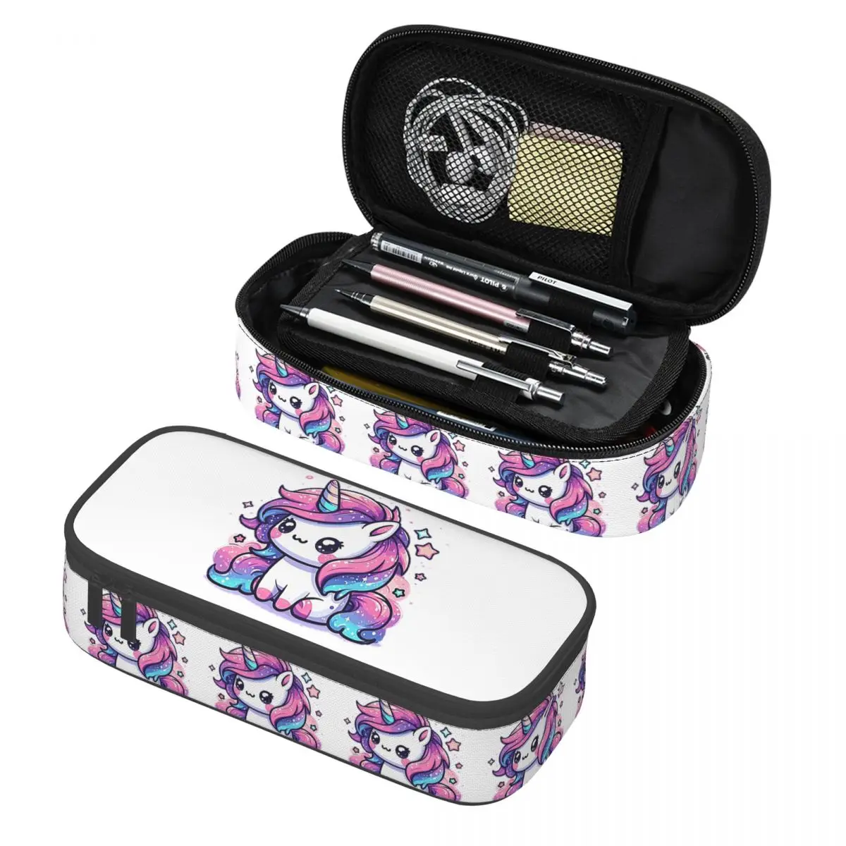 Sparkle Unicorn Magic Pencil Case Pen Holder Storage Stationery Supplies Large Storage Pen Box Pencil Bag for Kids