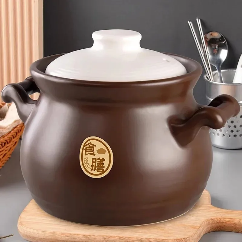 Clay soup pot for cooking Stewpot Ceramic cookware High temperature Crock pot Kitchen pots for cooking Porridge cooker casserole