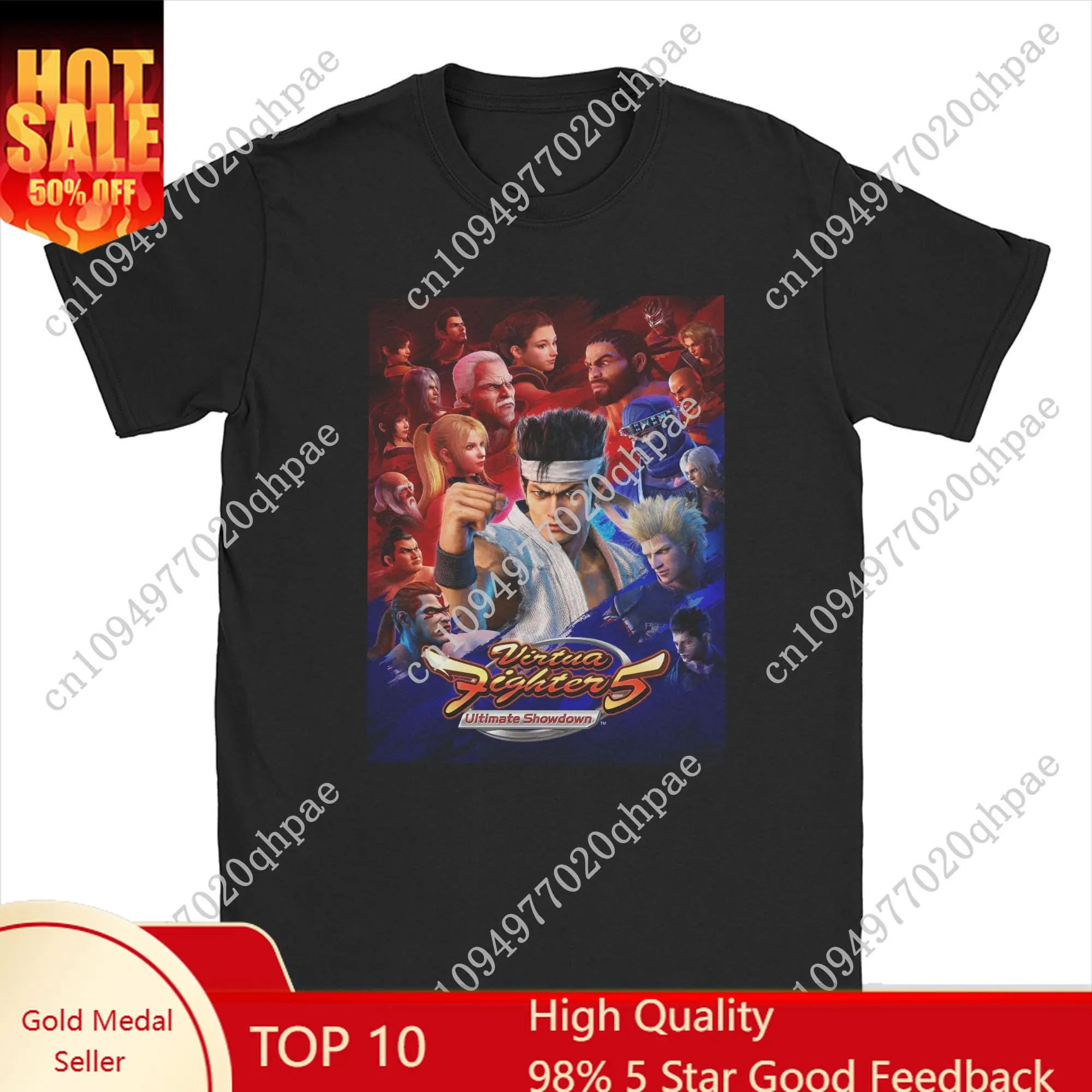 

Virtua Fighter 5 Ultimate Showdown T-Shirt Men Fighting Game Novelty Cotton Tees Crewneck Short Sleeve T Shirts Printing Tops