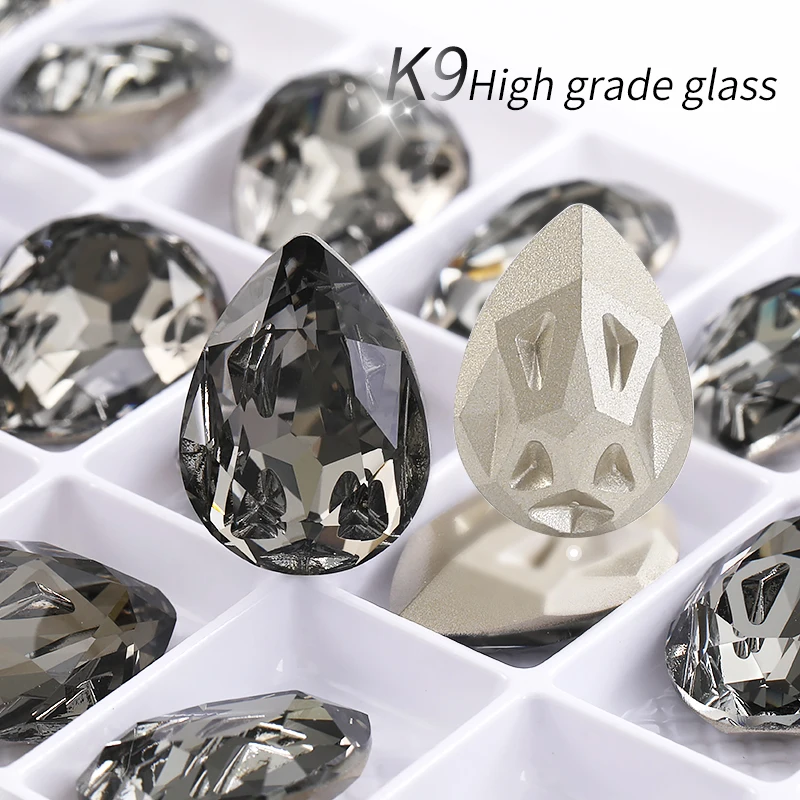 10X14Mm Druppelvorm Glas Steentjes Vintage Kristallen Strass Voor Sieraden Maken Pointback Drop Steen Steentjes