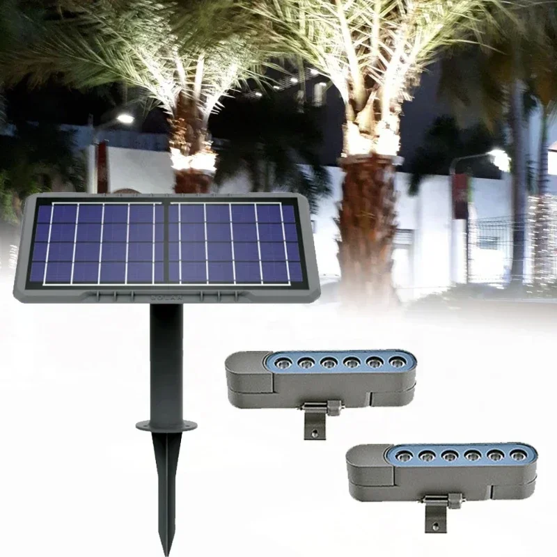 Solar Foldable Tree Lighting 12W Linkable LED solar Hug Tree Lights 24V Outdoor Waterproof Aluminum Garden Palm Tree Ring Light