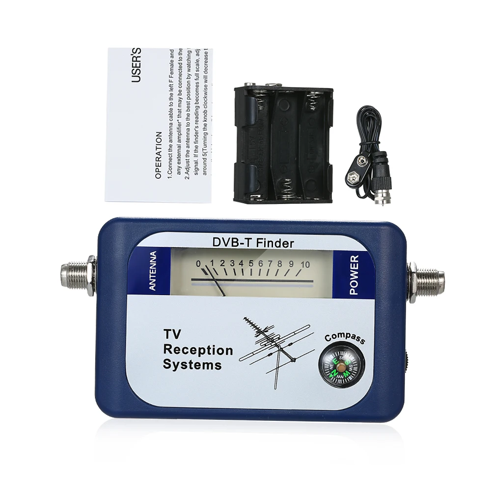 DVB-T Digital Satellite Signal Finder Meter Aerial Terrestrial TV Antenna with Compass TV Reception Systems