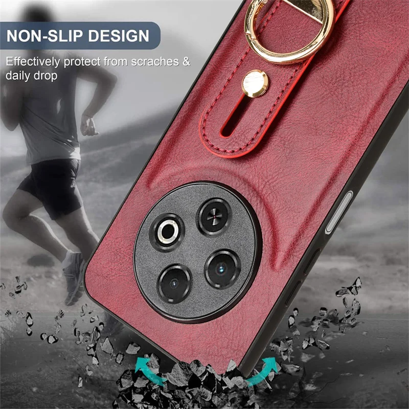 Casing penahan ponsel tali pergelangan tangan modis 30C untuk Tecno Spark 30C casing gaya kulit penutup antijatuh