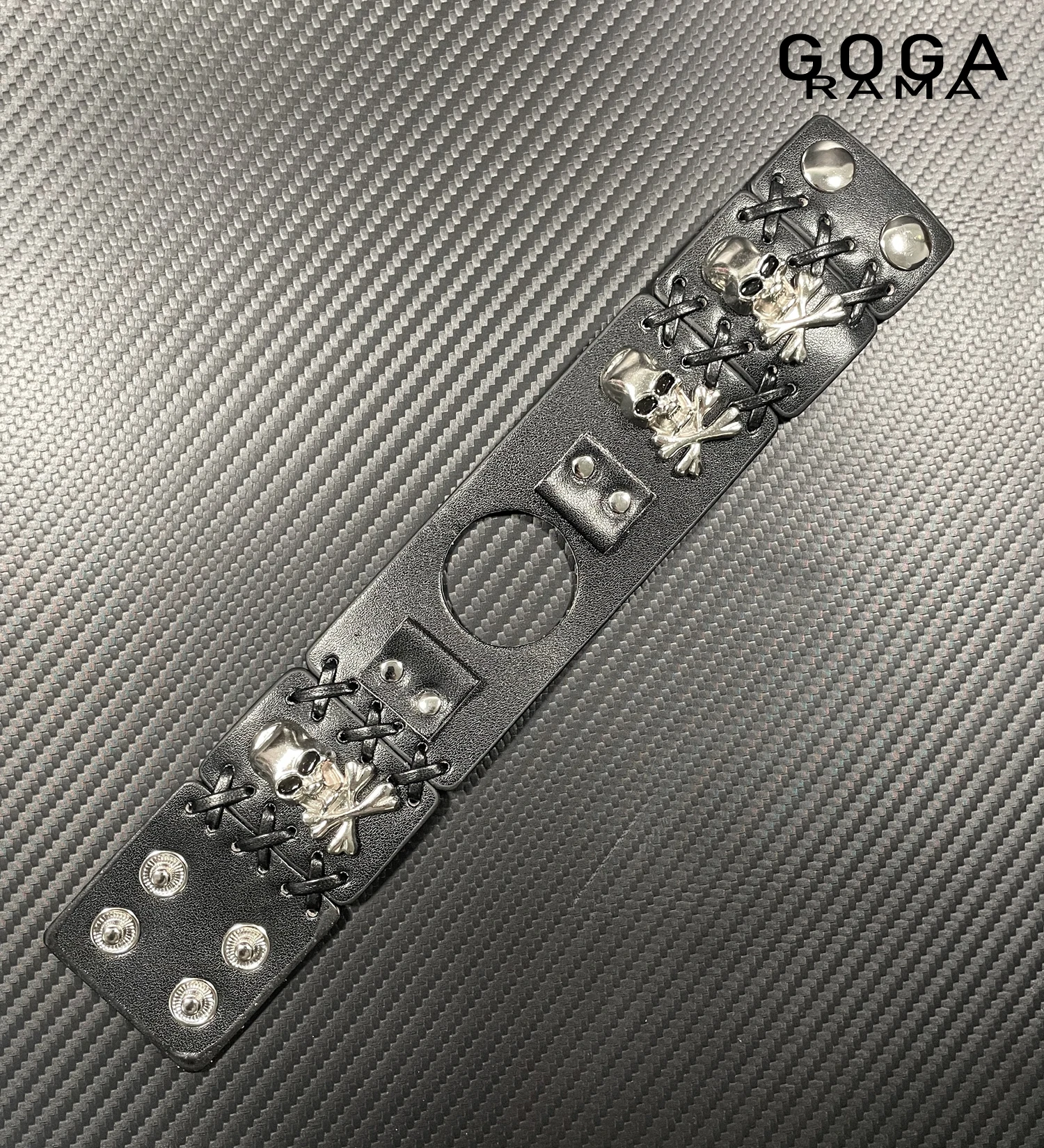 GOGARAMA Leather+Metal Skull Mixed Punk Style Strap for Samsung Galaxy Watch 8 Classic 4 5 Pro 6 7 Ultra 2 Bracelet Watchbands