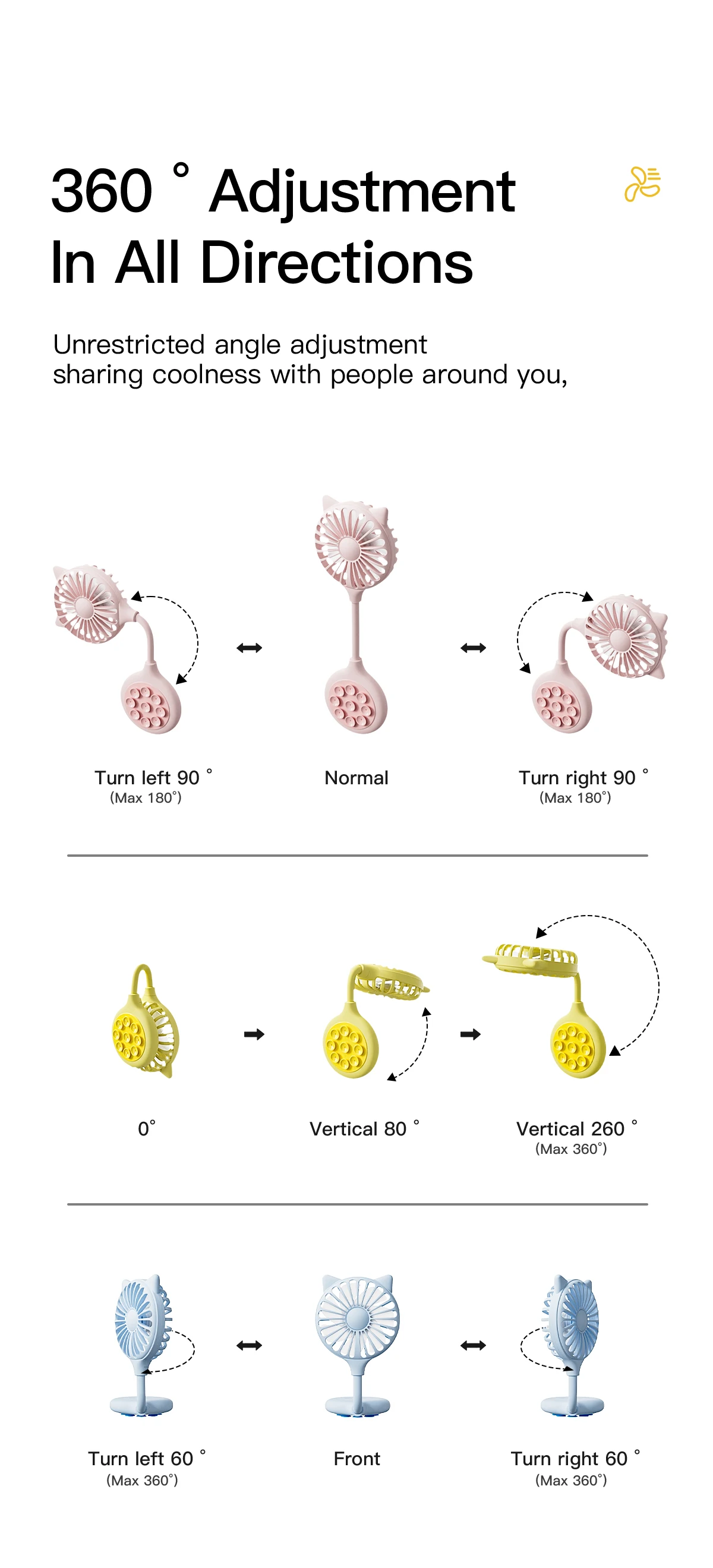 Mini Small Fan Handheld Portable Large Suction Cup Folding Silent Lazy Student Desktop Battery Life USB Charging Portable Fan