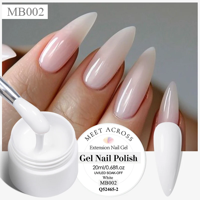 MEET ACROSS 20ml Clear Extension Nail Gel Polish Semi Permanent DIY Nail Art Builder Gel Polish For Nails Manicure Vernis Design