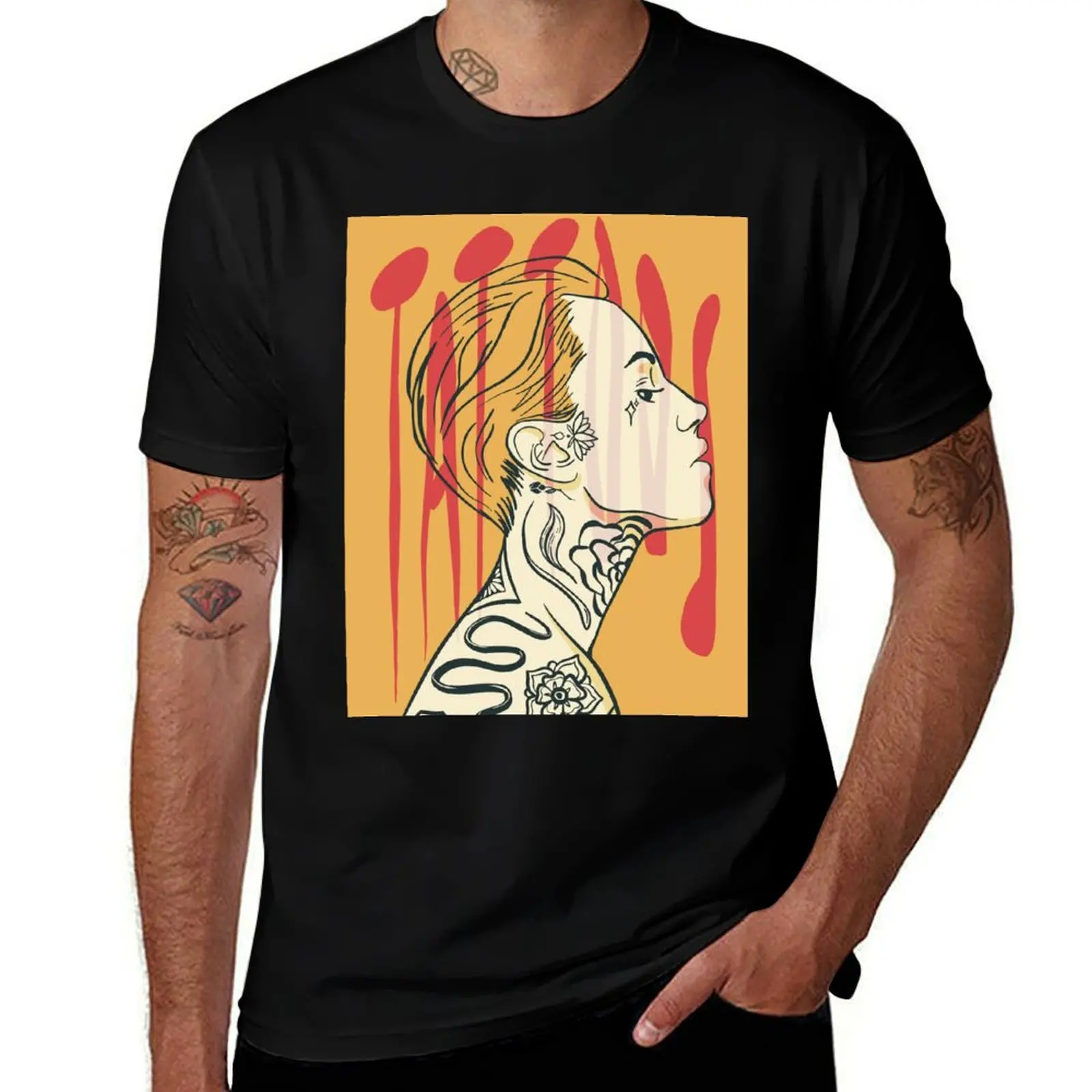 

Girl with Snake Tattoo: Day T-Shirt man t shirt designer man t shirt summer T-Shirt
