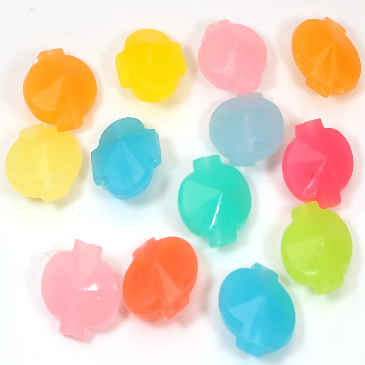 100pcs Mixed Jelly Color Acrylic Various Shape Heart Flower Charm Beads Crafts