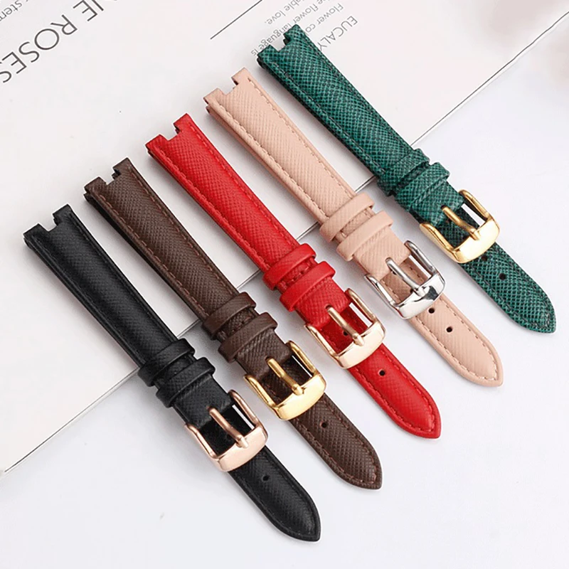 New Genuine Leather Watch Band For Garmin Lily Smart Sports Watchband Women Fashion Soft Breathable Strap Bracelet White 14*6mm