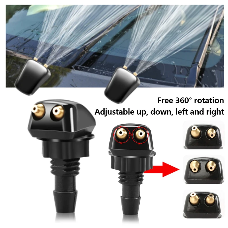 

Car Windshield Wiper Washer Spray Nozzle Fits Most Car Models Car Dual Holes Windshield Washer Nozzle Wiper Water Spray Jet