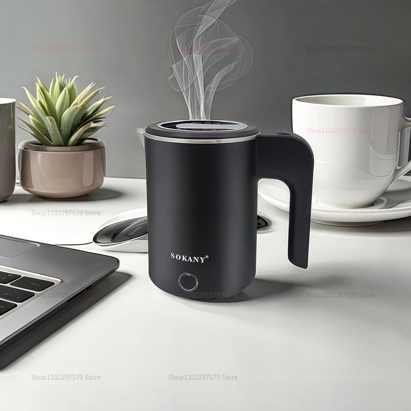 غلاية كهربائية للسفر 500 مل غلاية مياه محمولة من الفولاذ المقاوم للصدأ للشاي والقهوة والفندق والمطبخ وغلاية ذكية للسفر العائلي