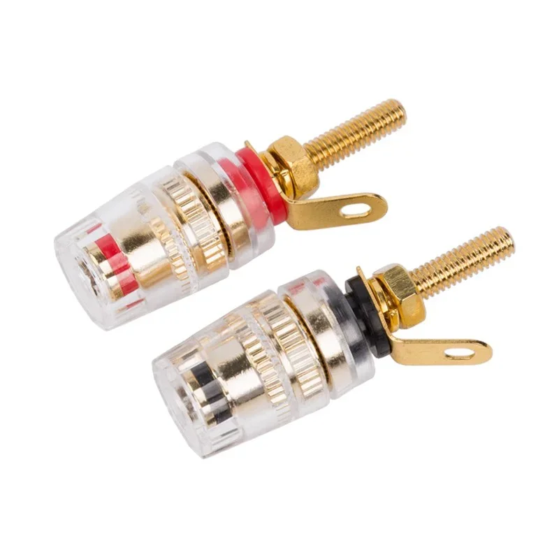 10PCS Crystal Binding Post for Thread Audio Speaker Amplifier 4mm Banana Plug High end Brass Terminals Connector Hifi Audio DIY