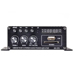Sound Amplifier Channel HiFi Audio Power-amplifier Car Stereo Music Receiver FM MP3 Power-Amplifier DC12V AK370 AK170 for Car