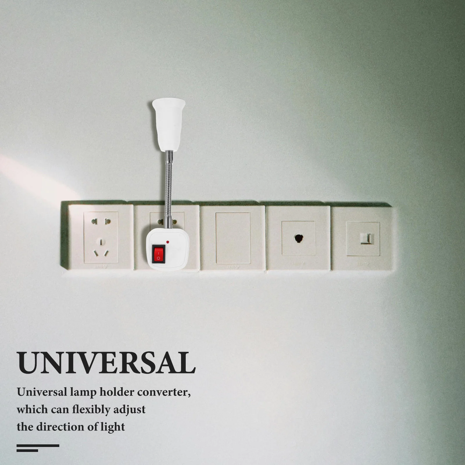 

E27 Light Socket Adapter Flexible Gooseneck with Switch Lamp Holder Extender for Home Office Lighting Use Plug in Bulb Converter