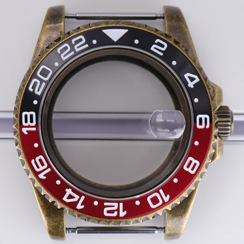 NH35 Diver Case 40mm Bronze Retro Watch Case Sapphire Crystal For GMT NH34 NH35 NH36 NH38 4R36Movement Watches Accessories Parts