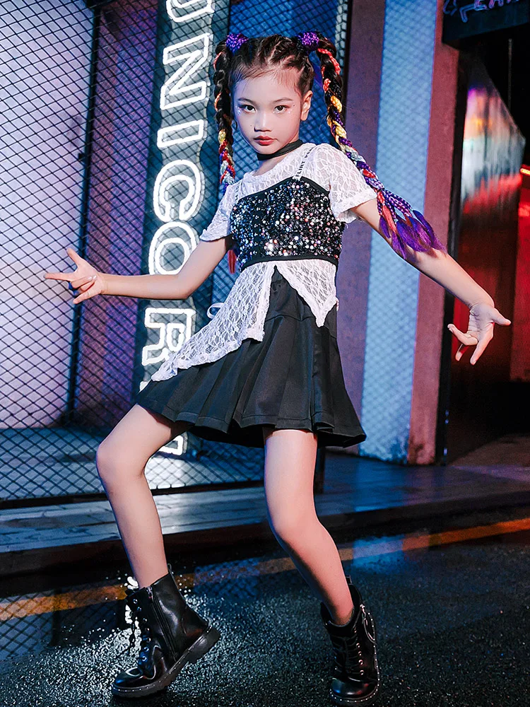 

ZZL K-PoP Clothes Children'S Jazz Dance Suit, Girls' Hip Cool Performance Costume, Children'S Street Dance Hip Hop Costume