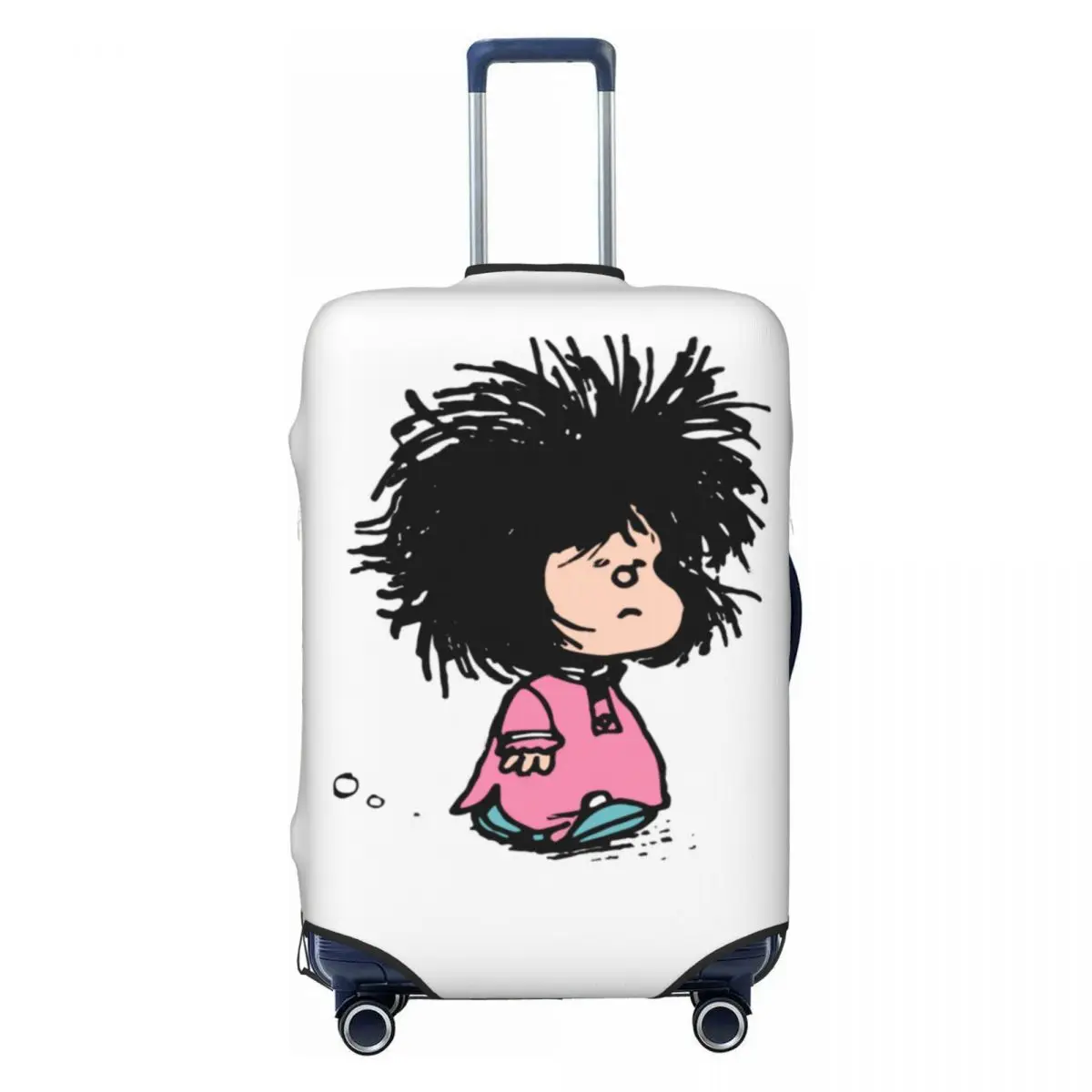 Mafalda Cartoon Suitcase Cover Disheveled Nightgown Flight Cruise Trip Elastic Luggage Accesories Protector