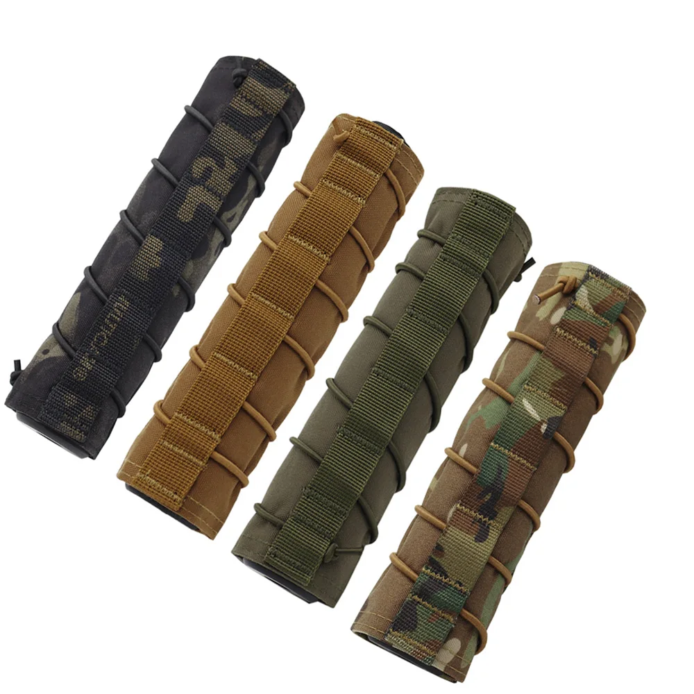 500D Nylon 17.8cm&21.5cm Silencer Protective Case Suppressor Mirage Heat Shield Sleeve Shooting Silencer Cover Multicolor