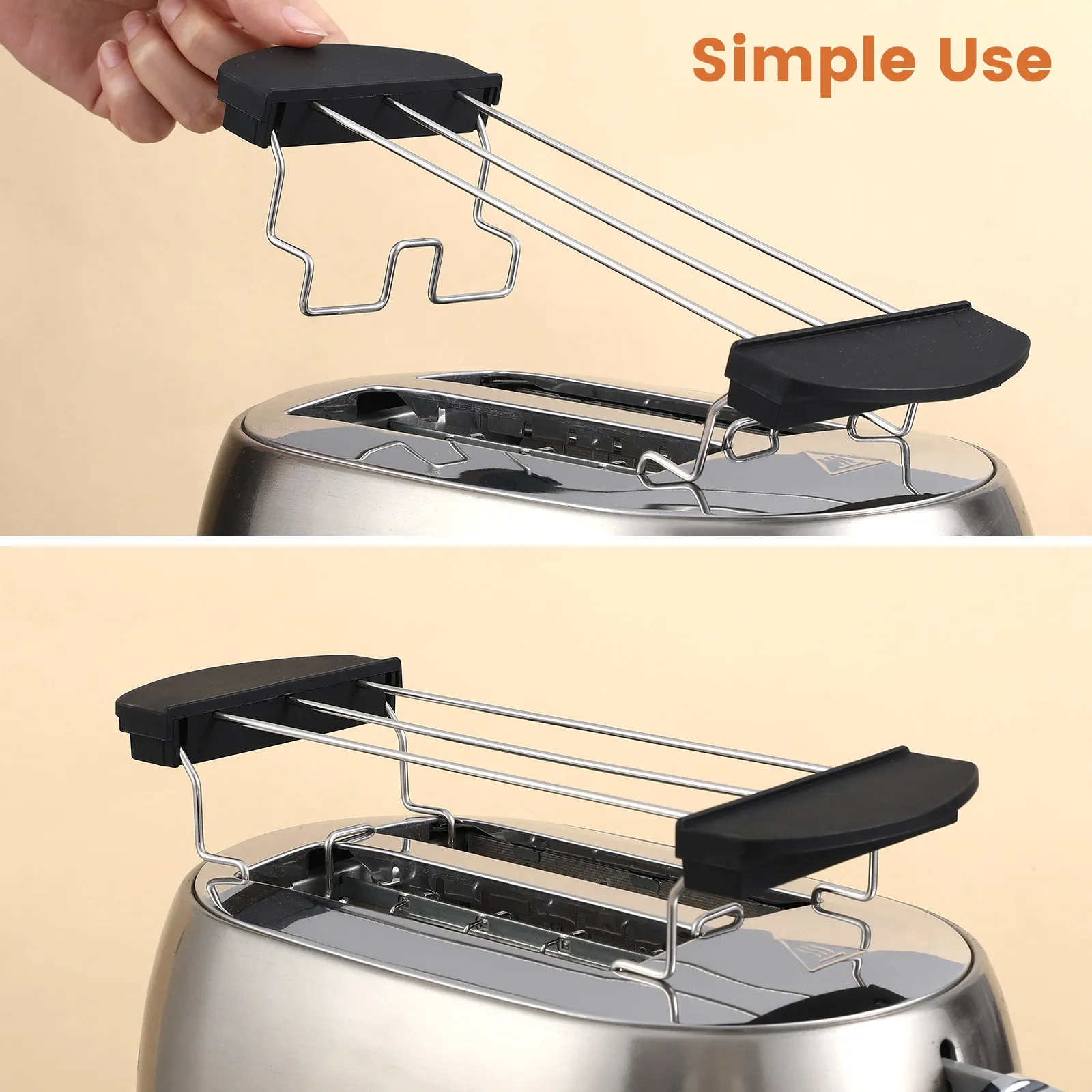 Toast Rack Stainless Steel Plastic Anti-Scald Design Toaster Warming Rack Bread Slice Holder Sandwich Cooling Grid Kitchen