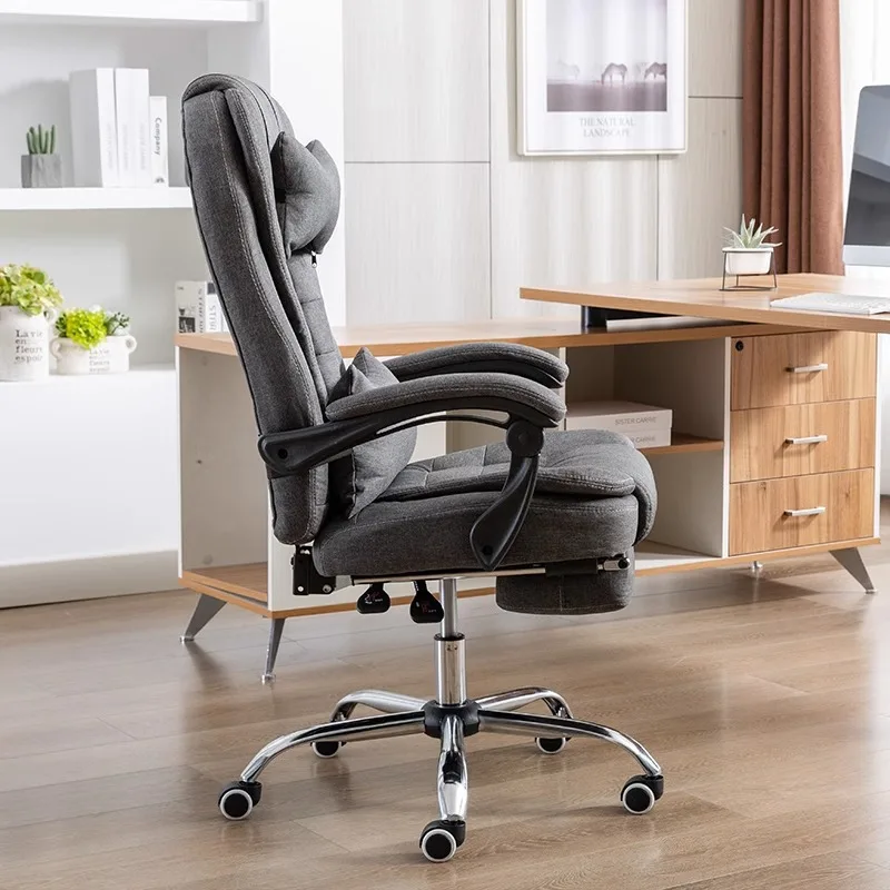 #*Breathable Fabric Ergonomic High Back Chair Footrest Adjustable Height Metal Frame 360 Degree Swivel Leather Executive Chair