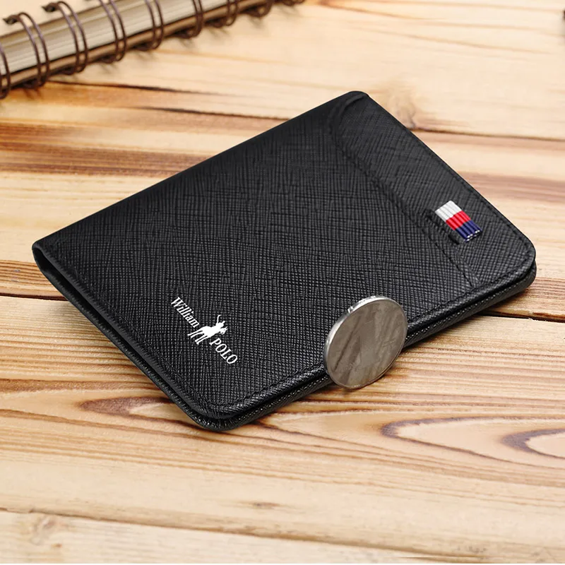 Leather Wallet men\'s ultra-thin mini men\'s wallet leisure business multi-functional short wallet gift box set WILLIAMPOLO