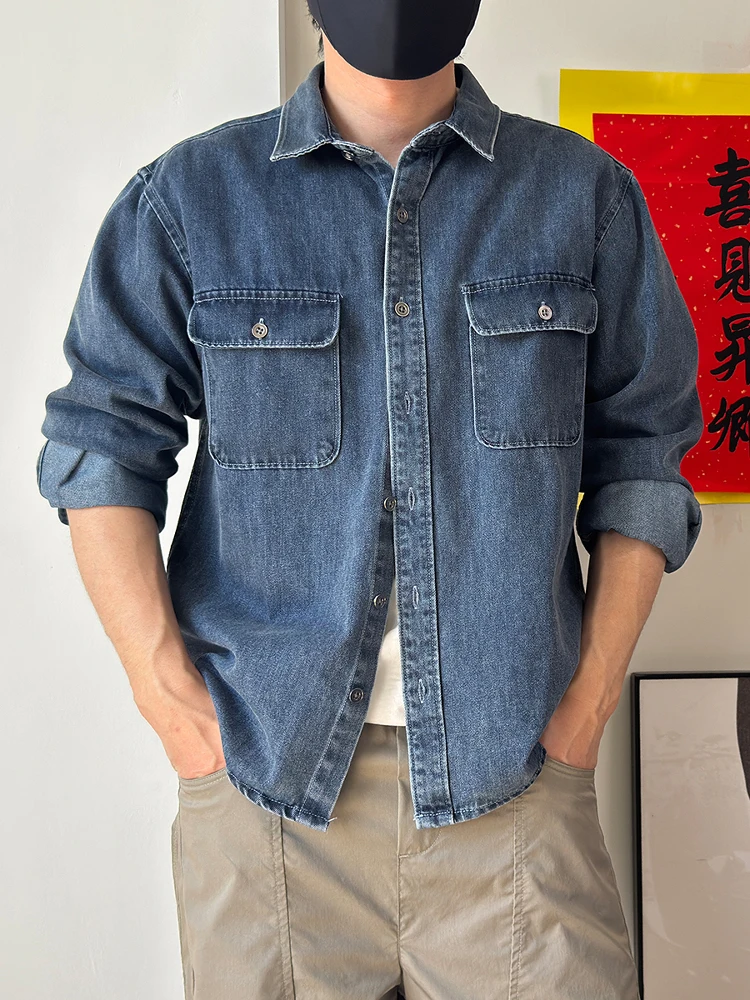 

Мужская джинсовая куртка Waed в американском стиле, повседневная, для работы, весна-осень, простая, из смесового хлопка и полиэстера