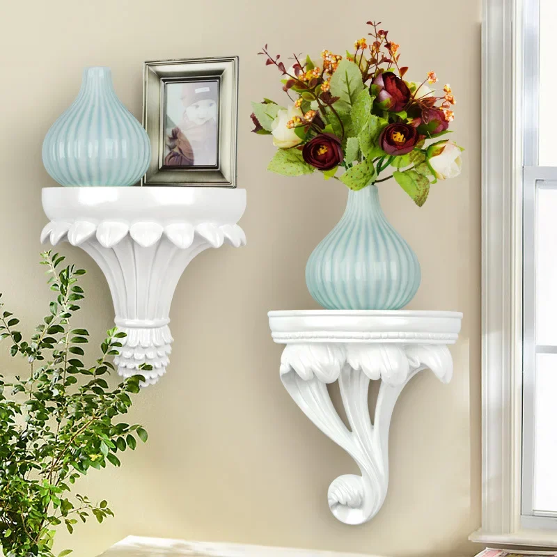 European-style Simple Three-dimensional Creative Wall-mounted Shelf Partition Mural Flower Pot Decoration Storage Rack