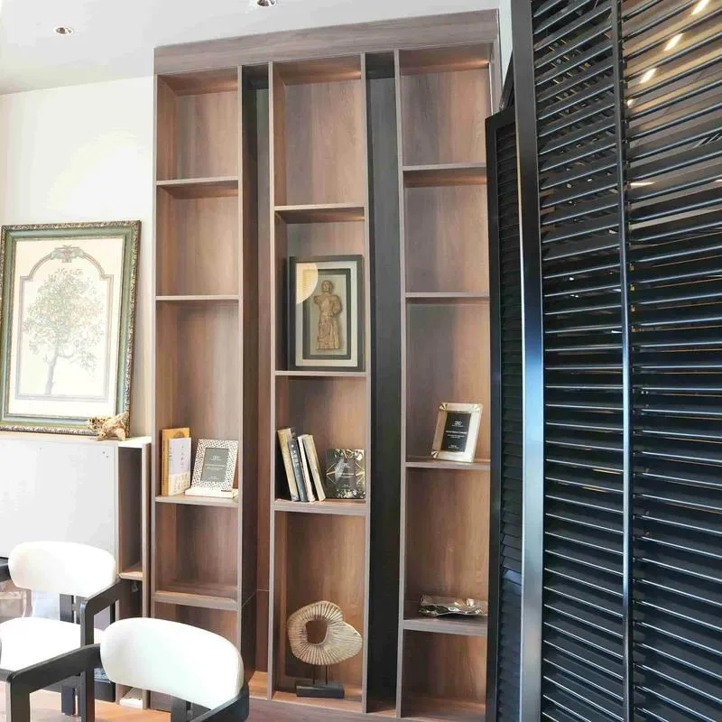 Elegant living room display storage Durable furniture Luxury custom solid wood wall cabinet