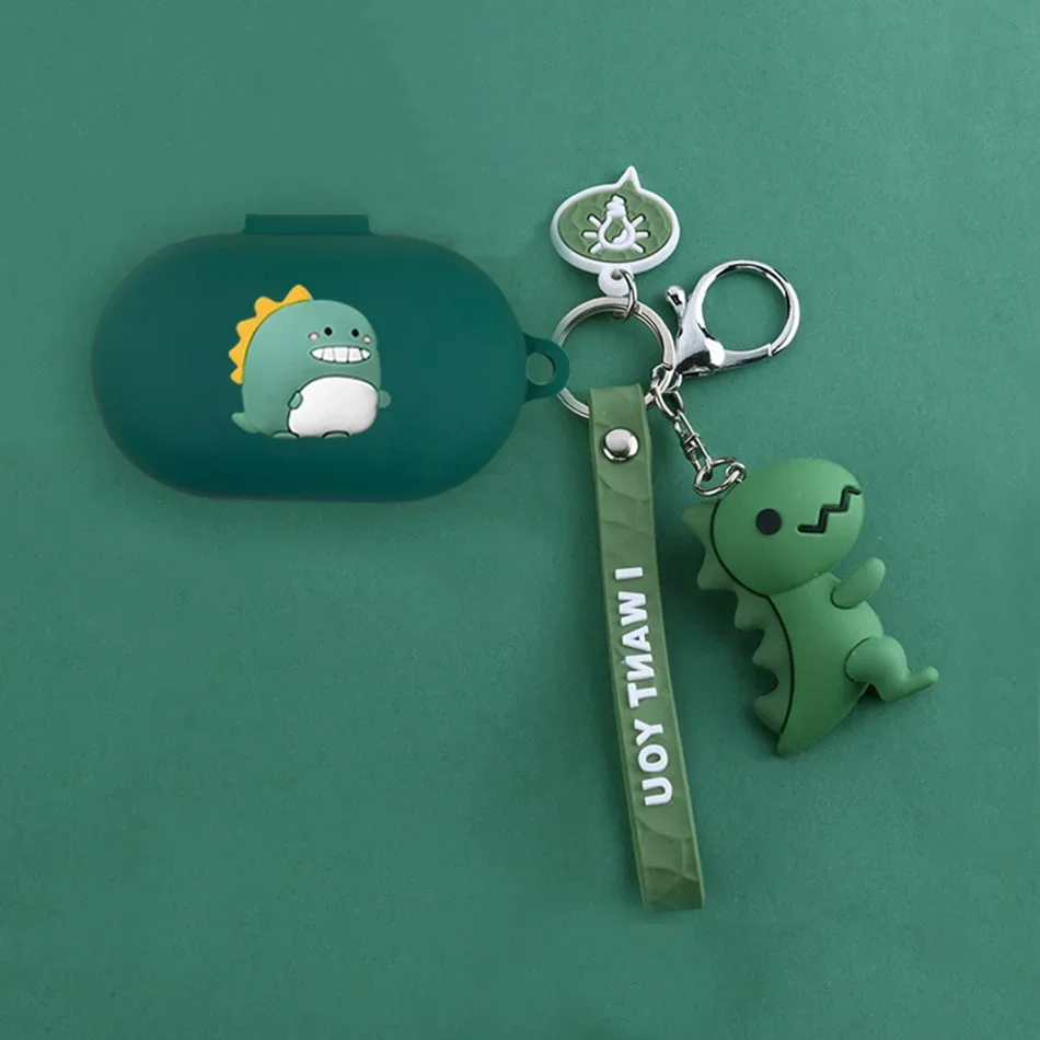 สำหรับ Skullcandy Push Active การ์ตูนนักบินอวกาศ/ไดโนเสาร์/แพนด้าซิลิโคนบลูทูธหูฟังฝาครอบหูฟังกล่อง