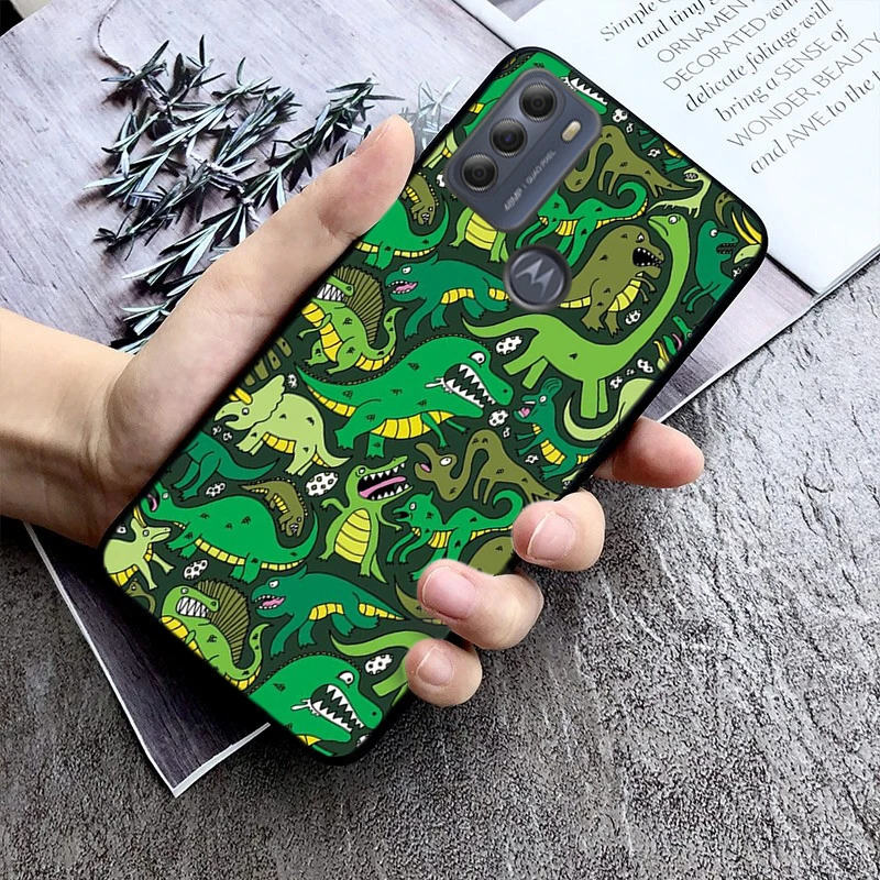 Cute Baby Dinosaur Phone Case For Moto G84 G22 G32 G42 G52 G62 G53 G72 G60 G60S G100 G10 G20 G30 G13 G50 G 5G G Pure