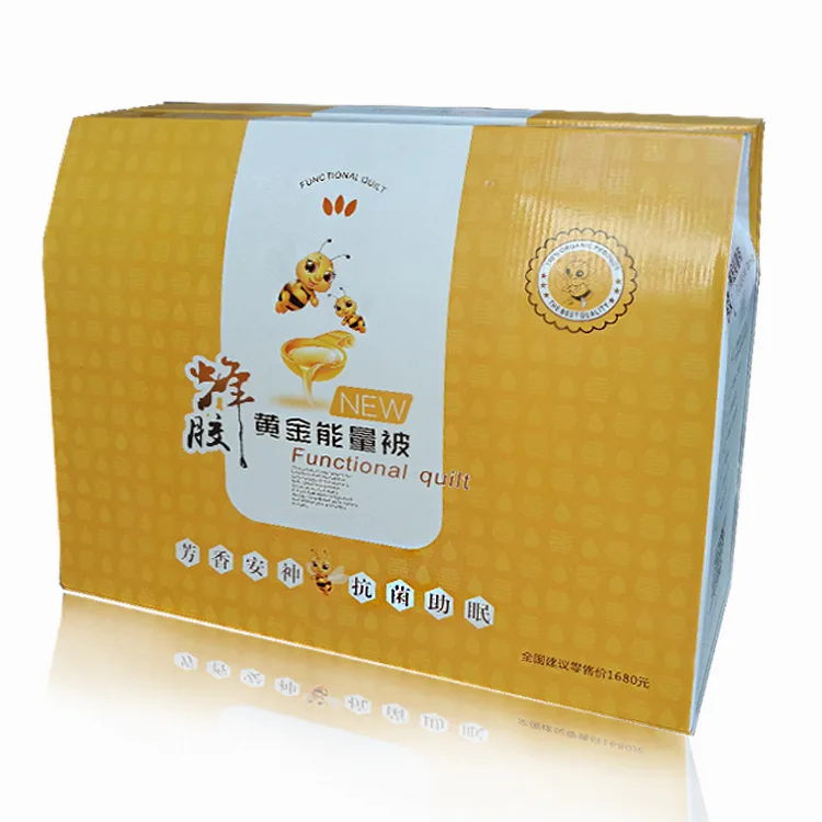 

New Energy Gold Bee Collagen Air Conditioner Quilt Summer Lightweight Polyester Fiber Filled Gift Box Set Bedding Cover