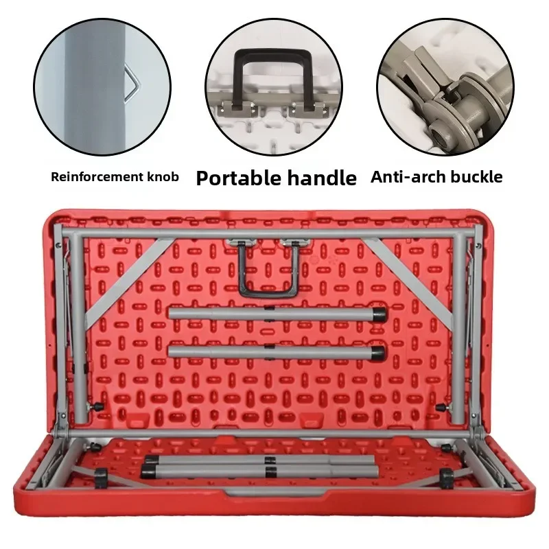 Blow molding stall folding table half folding square  home dining  mahjong portable camping outdoor