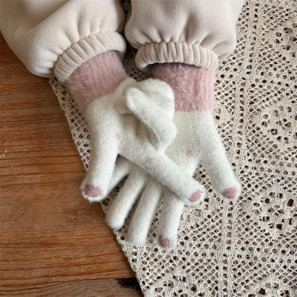 Modische verdickte Winterhandschuhe, winddicht, kältebeständig, warme Handschuhe, weiche Fleece-Touchscreen-Handschuhe für Damen
