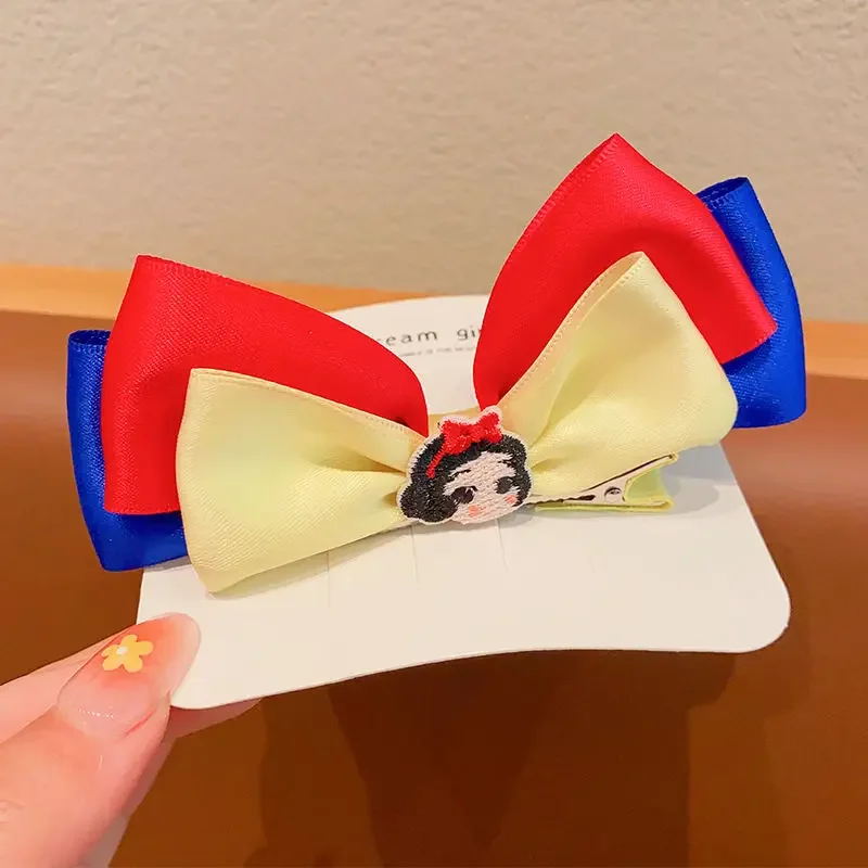 Cartoon Snow White Children\'s Hairpins Cartoon Peripheral Disney Creative Bow Cute Sweet Headwear Hairpins Small Gifts Wholesale