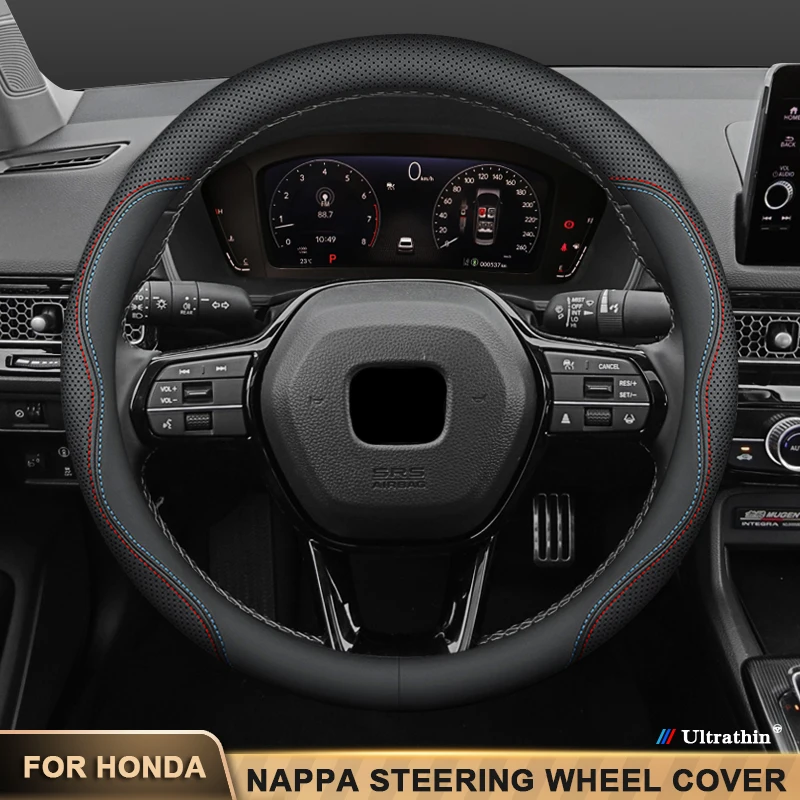 

Leather Car Steering Wheel Cover For Honda Civic Accord Ridgeline Prologue Odyssey Pilot Fit Passport CRV HRV URV ZRV WRV BRV