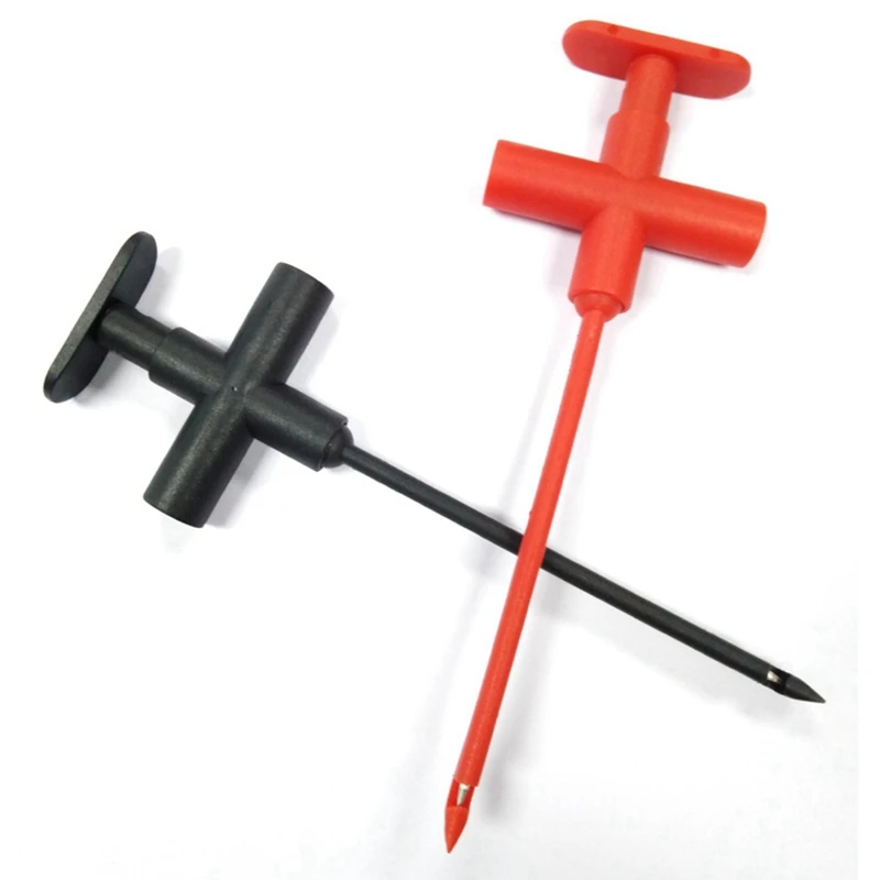 2Pcs Insulation Puncture Probe Auto Repair Multimeter Test Clip Tool Spring Loaded Leads Can Connect 4Mm Banana Plug