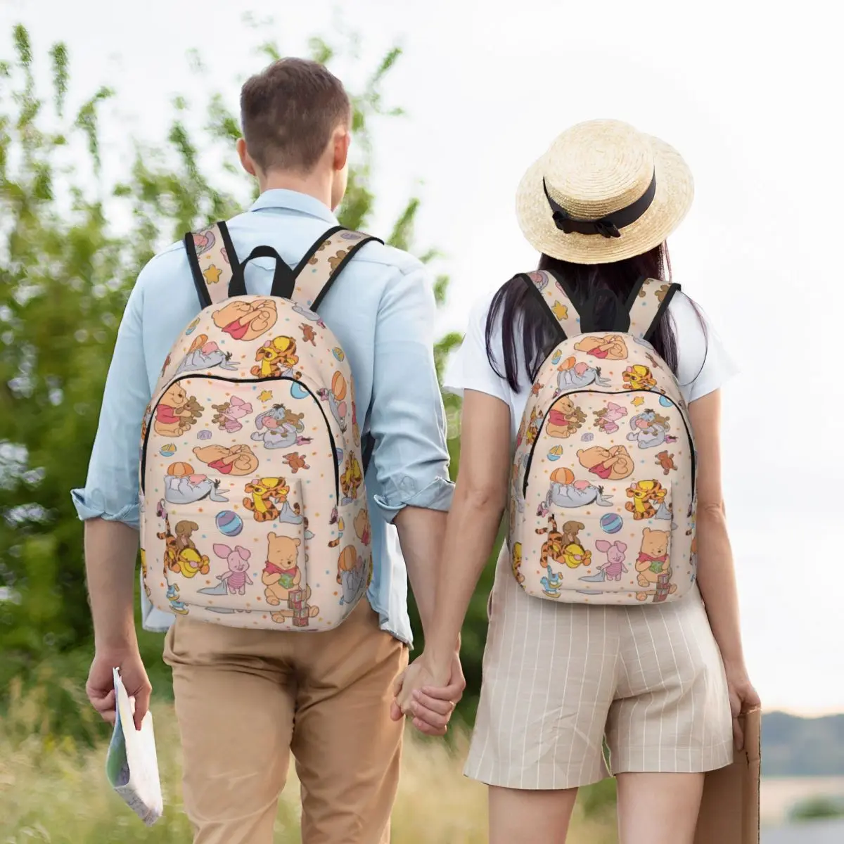 Niestandardowy Kubuś Puchatek Miś Podróżny Płócienny Plecak Mężczyźni Kobiety Szkoła Laptop Bookbag College Student Torby na co dzień