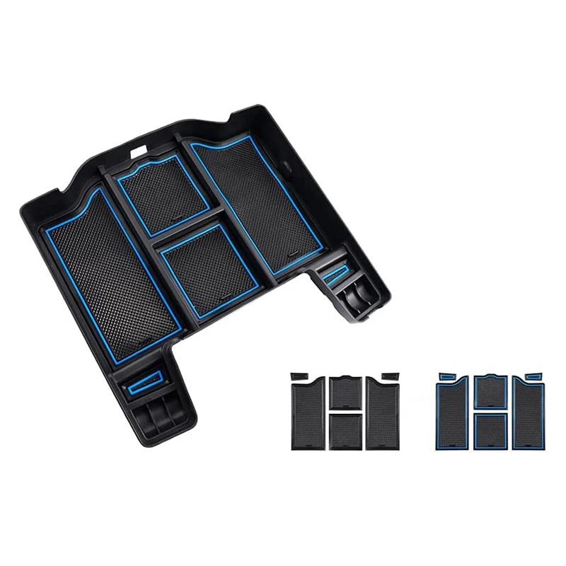 

New-Center Console Organizer For Dodge RAM 1500 2500 3500 2019-2022 Accessories Armrest Storage Box Tray With Two Color Mats