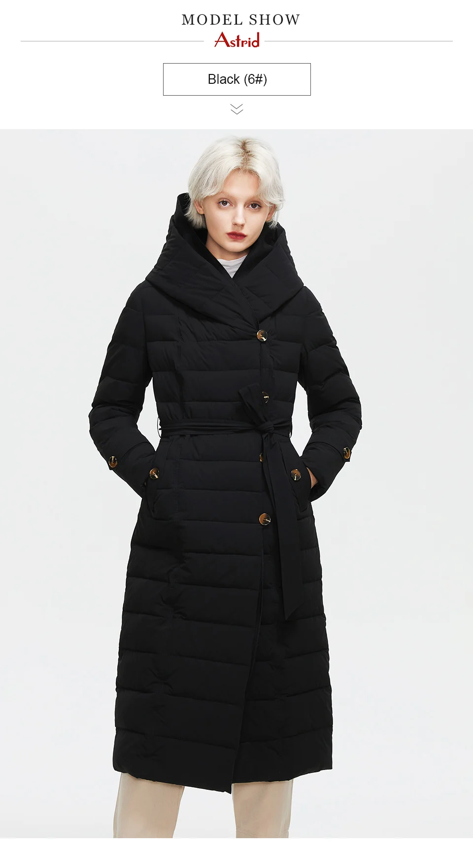 Astrid Winter Coats Women Oversize Fake Two Piece Long Thick Jacket Female Warm Cotton padded fashion Outwear with a hood 7283