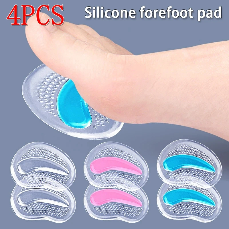 2Pcs/4Pcs High Heels Silicone GEL Invisible Forefoot Pads for Sandals Half Size Pads Non-slip Stickers Thickened Self-adhesive