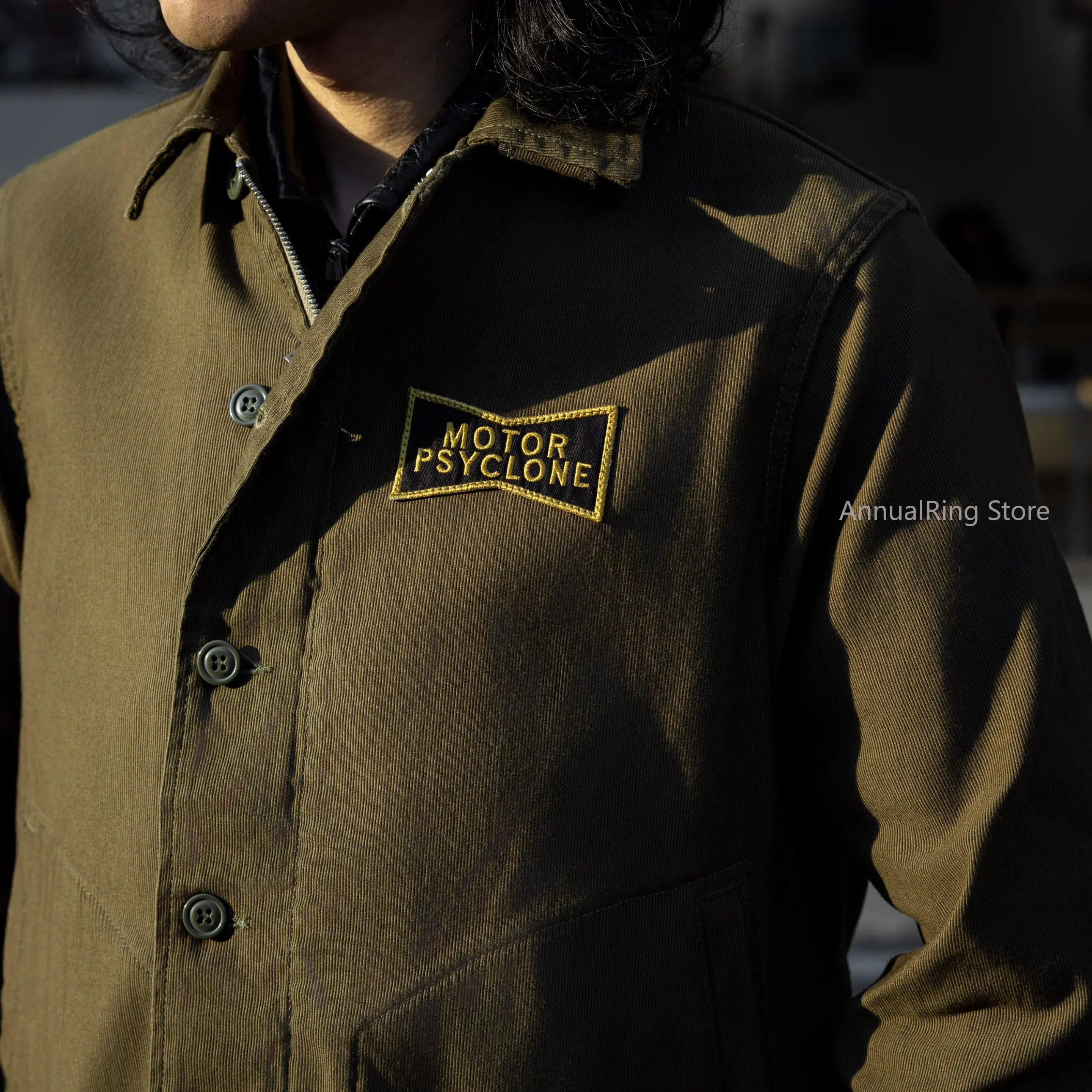 Red Tornado Heritage Unlined Naval Deck Jacket Spring Fall Bedford Cloth Vintage Workwear Men's Outerwear Army Green