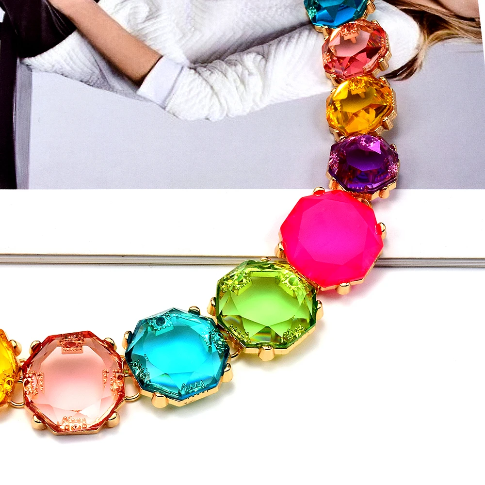 High Quality Multicolor Acrylic Choker Necklace Women Jewelry Resin Statement Collar Necklace