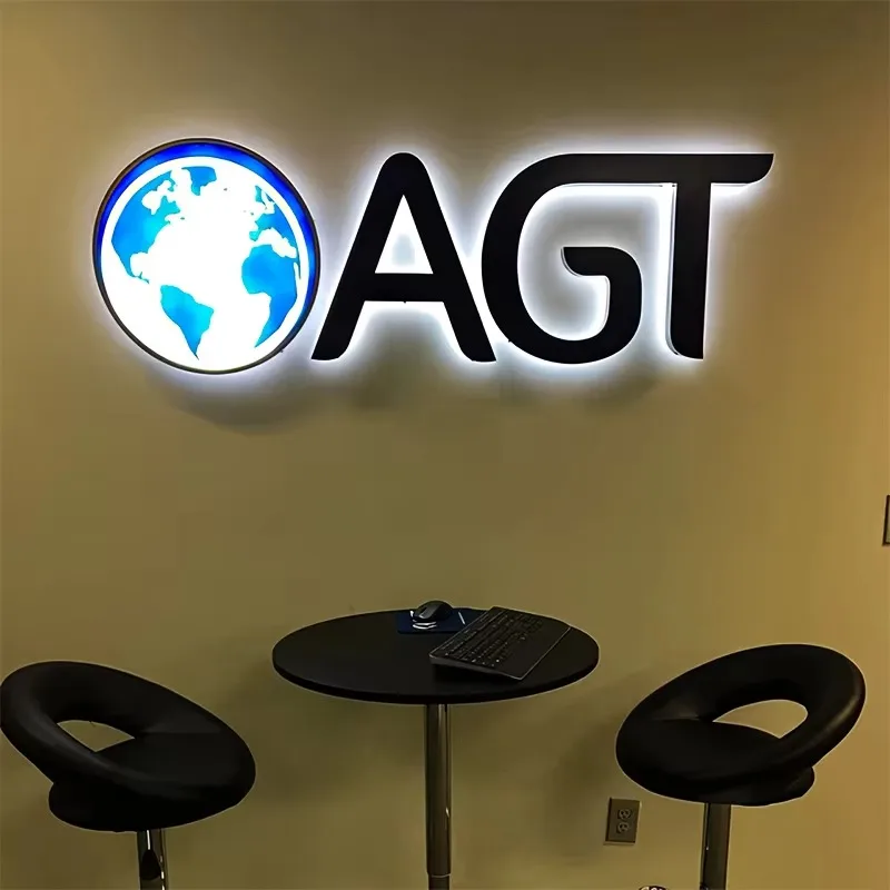 

Custom 3d Metal LED letters Backlit Signs illuminated Signage Salon for indoor Outdoor Company logo wall Decorations Signs