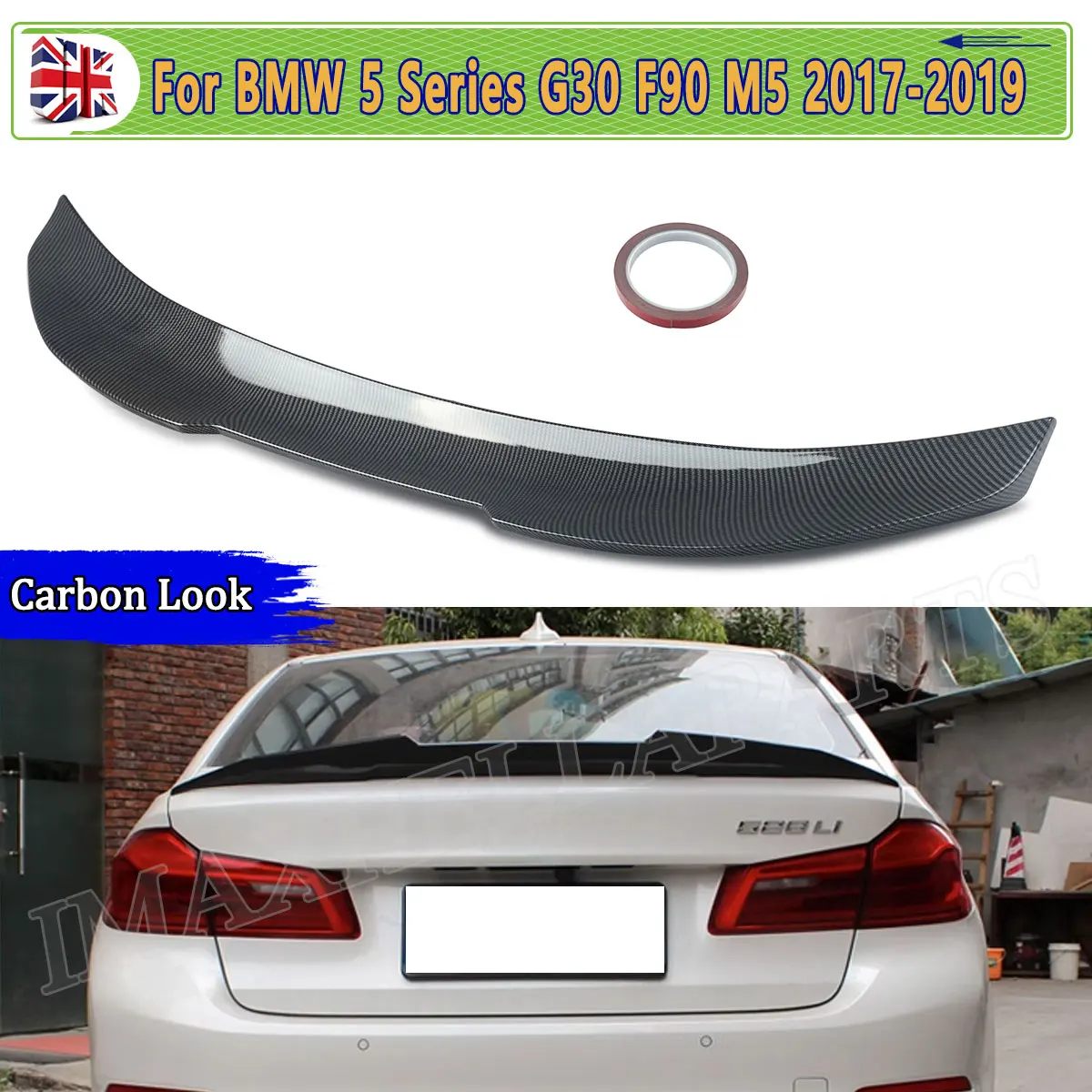 Für BMW 5er G30 F90 518d 520i 530e 540i 2017 2018 2019 2020 PSM-Style Carbon-Look Heckspoiler Kofferraumdeckel-Spoiler