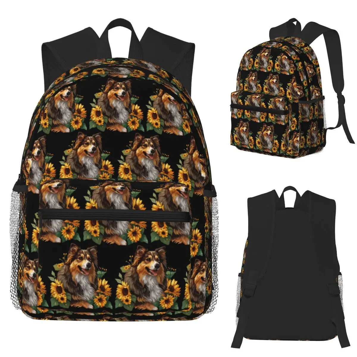 

Sheltie Dog Student Backpack School Bag Hiking Travel Daypack for Men Women Fashion Bookbag Shoulder Bags