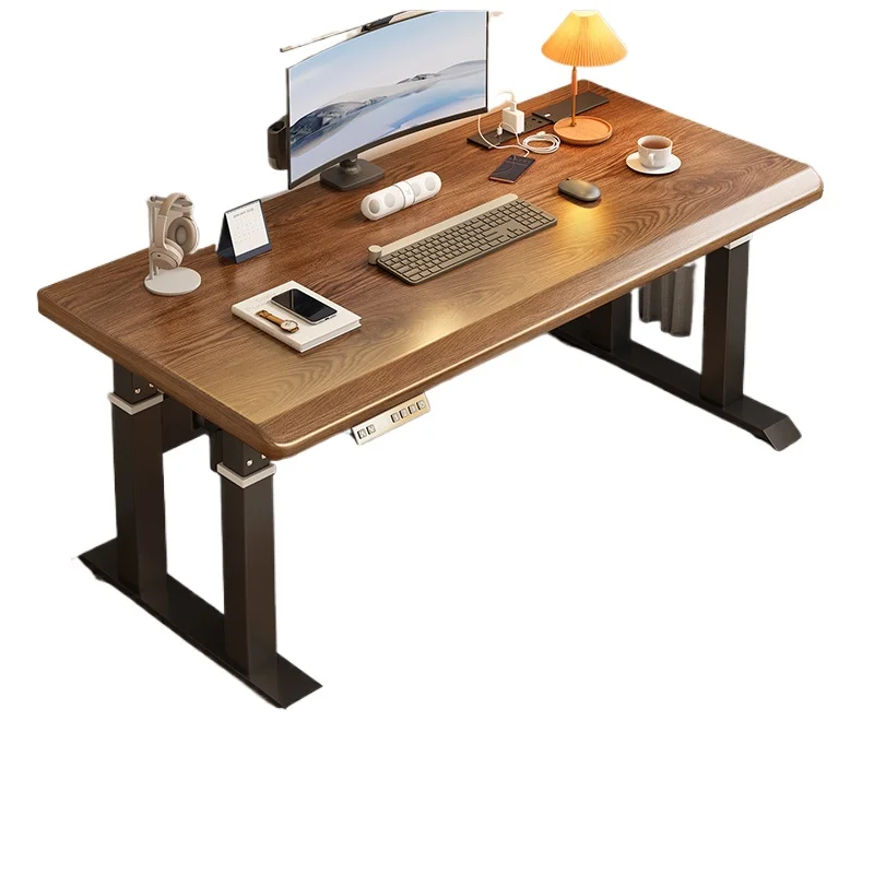 

Electric lifting table Home smart solid wood desk E-sports table Study desk Four columns Desktop