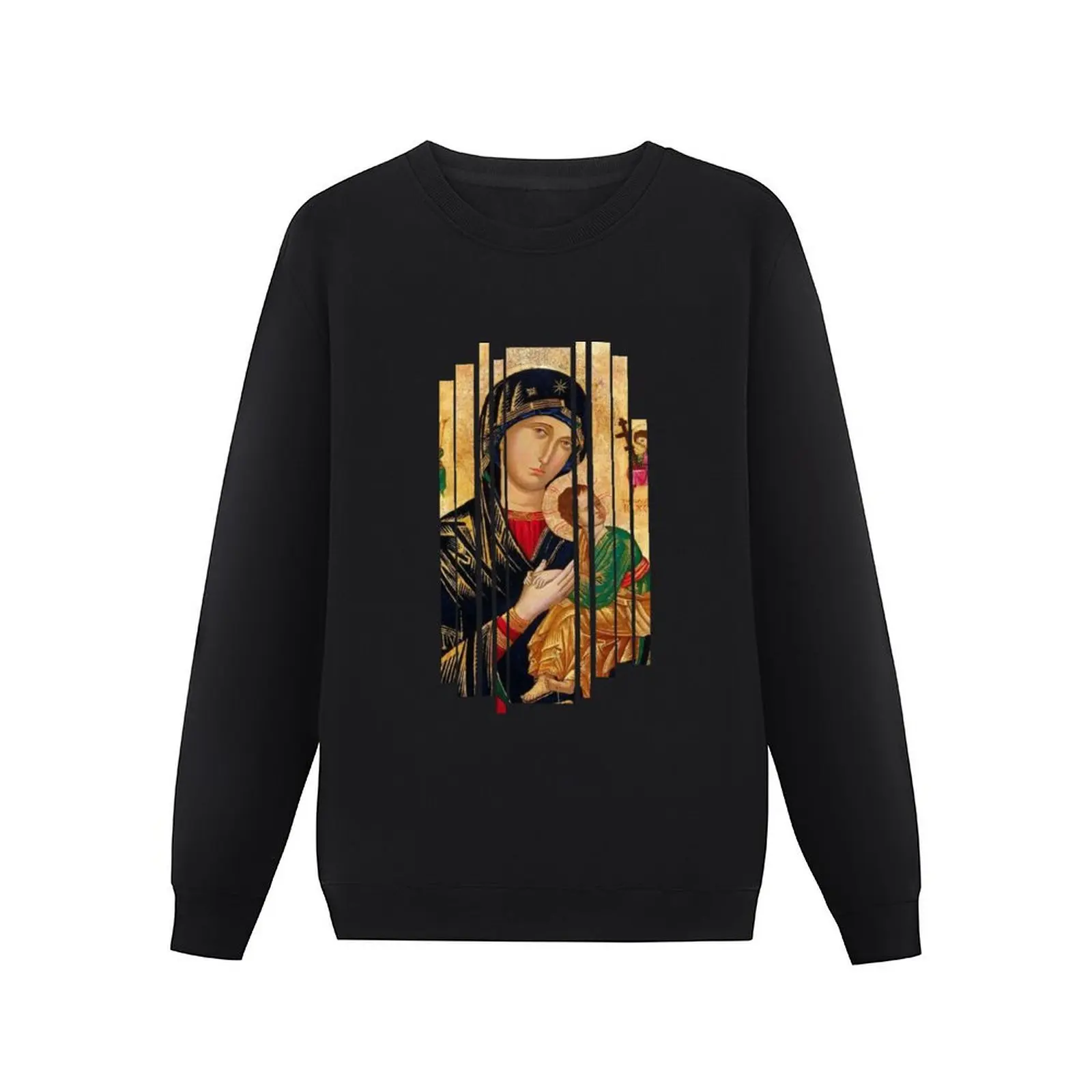 Virgin Mary Perpetual Help, Orthodox Icon, Mother of God, Madonna, Majka Bo?ja Pullover Hoodie anime clothing sweatshirt male