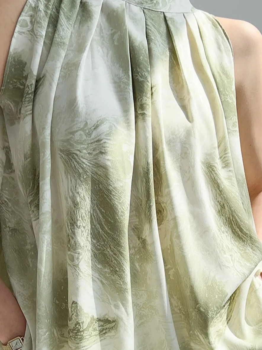 أنيقة الصيف المرأة irt شيك شخصية مطوي اتجاهين الراقية تصميم الإحساس Sa بلوزة شيفون تخفيف Sle منتظم صالح #5