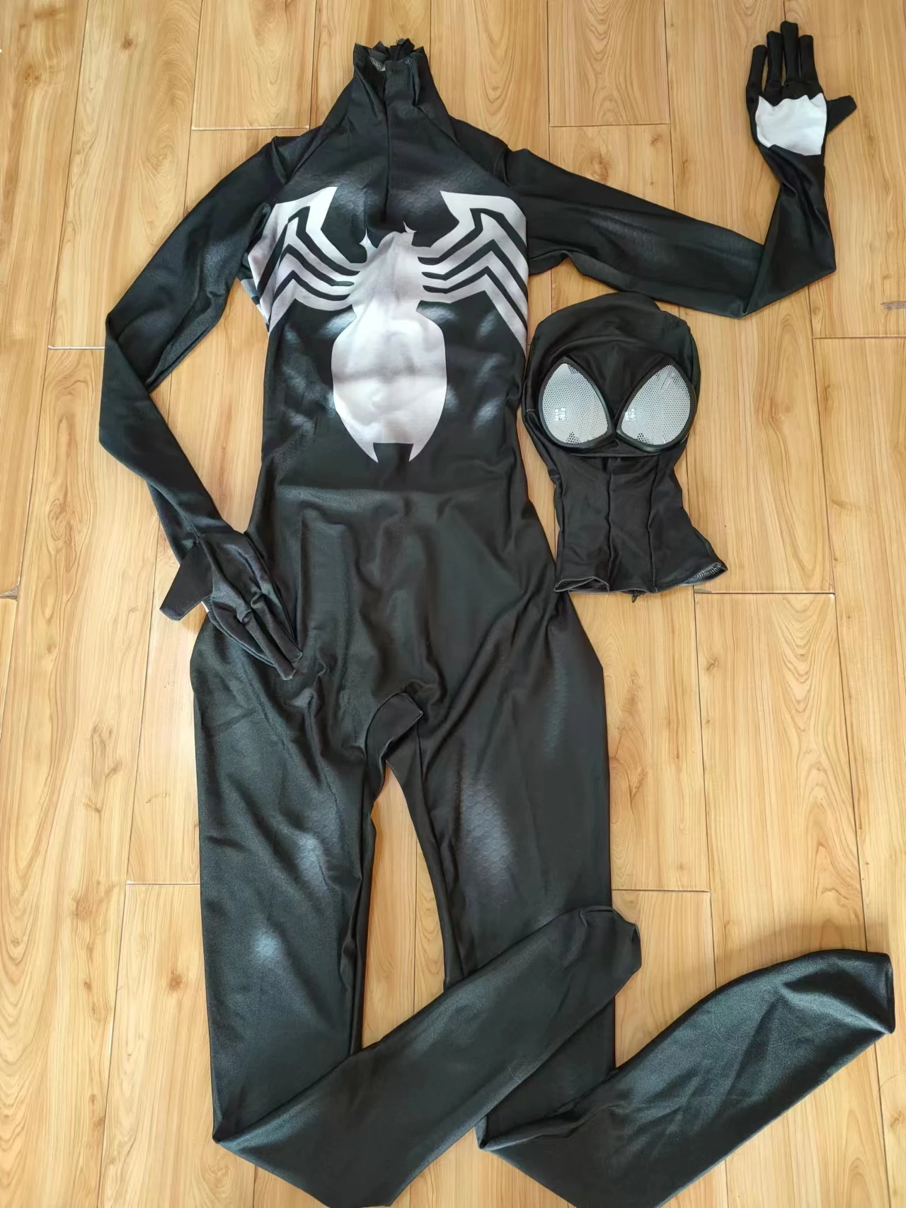 Czarna Venom Symbiote Spiderman Cosplay Spidey kostium chłopięcy superbohater Zentai garnitury kostium na Halloween body dla dorosłych dzieci