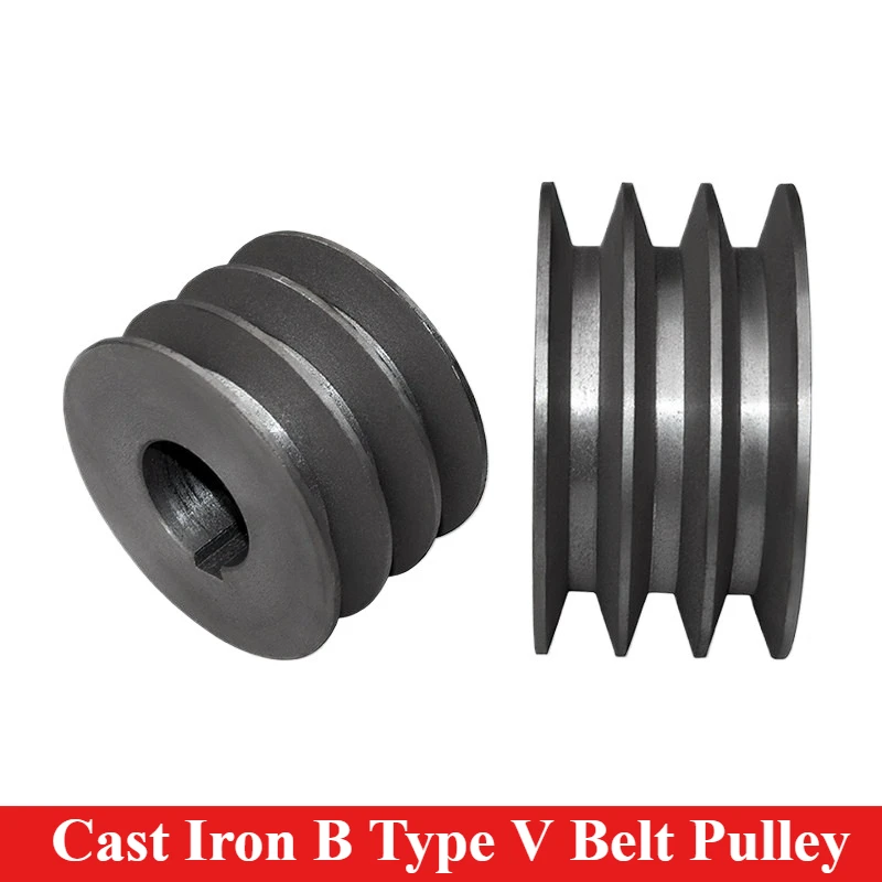 B Type V-Belt pulley 3 Slot Pulley 3 Groove Triple Groove B Section Pulley Cast Iron Dia 80mm 90mm 100mm for Motor 1pcs